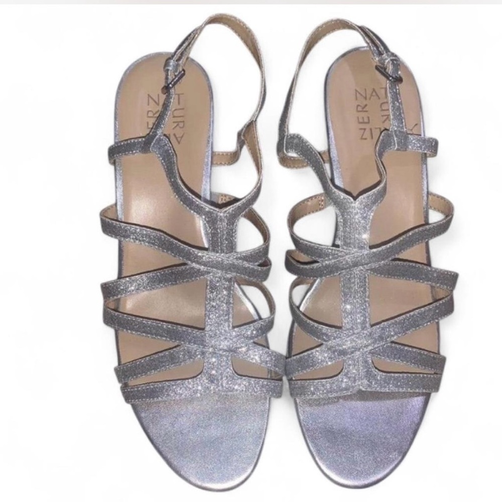Naturalizer Silver Glitter Heels